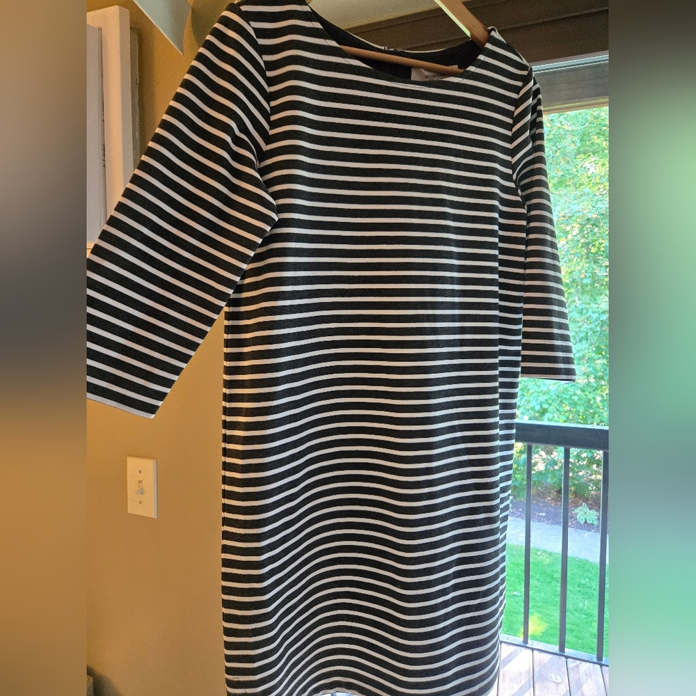 NWT Workshop Republic Black and White Striped Dress